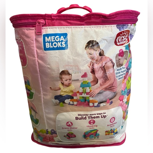 Mega Bloks First Builders Big Building Bag, 80-Piece Set (Pink) - Picture 4 of 6